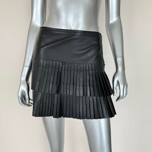BCBG MAXAZRIA leather women skirt size 0 Retail 650$
